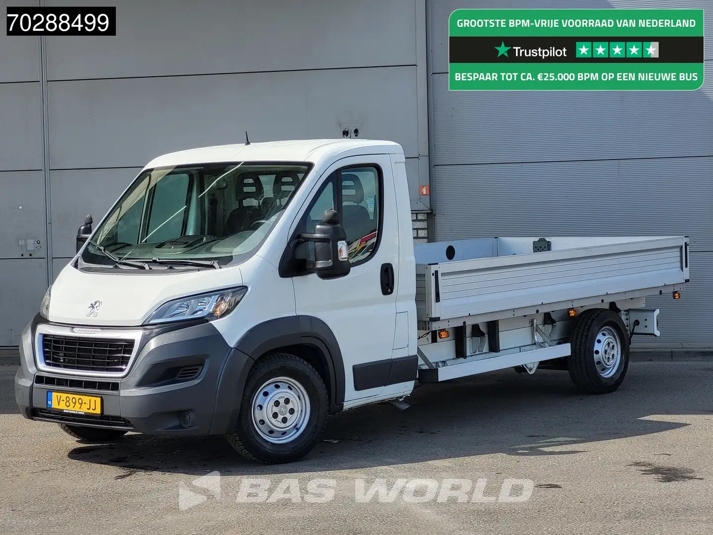 Peugeot Boxer 165PK Open Laadbak Luchtvering Trekhaak Navi Airco Wit - 1
