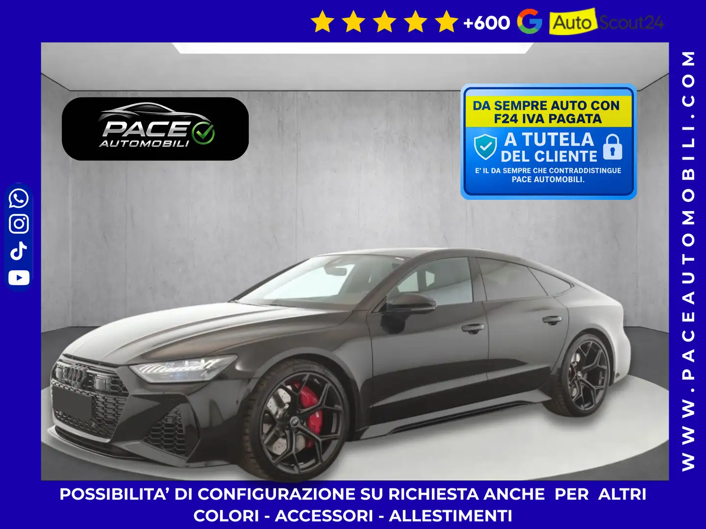 Audi RS7 DYNAMIC PLUS B&O PERFORMANCE 305 KM/H LED PDC Noir - 1