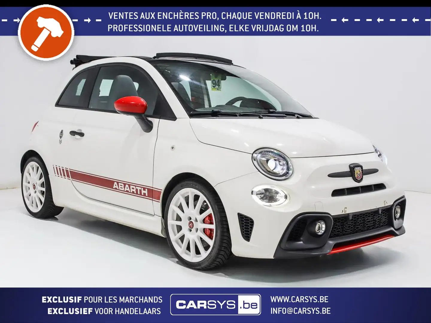 Abarth 595C ESSEESSE - 180 RECARO - GPS - CLIM AUTO - 17 Biały - 1
