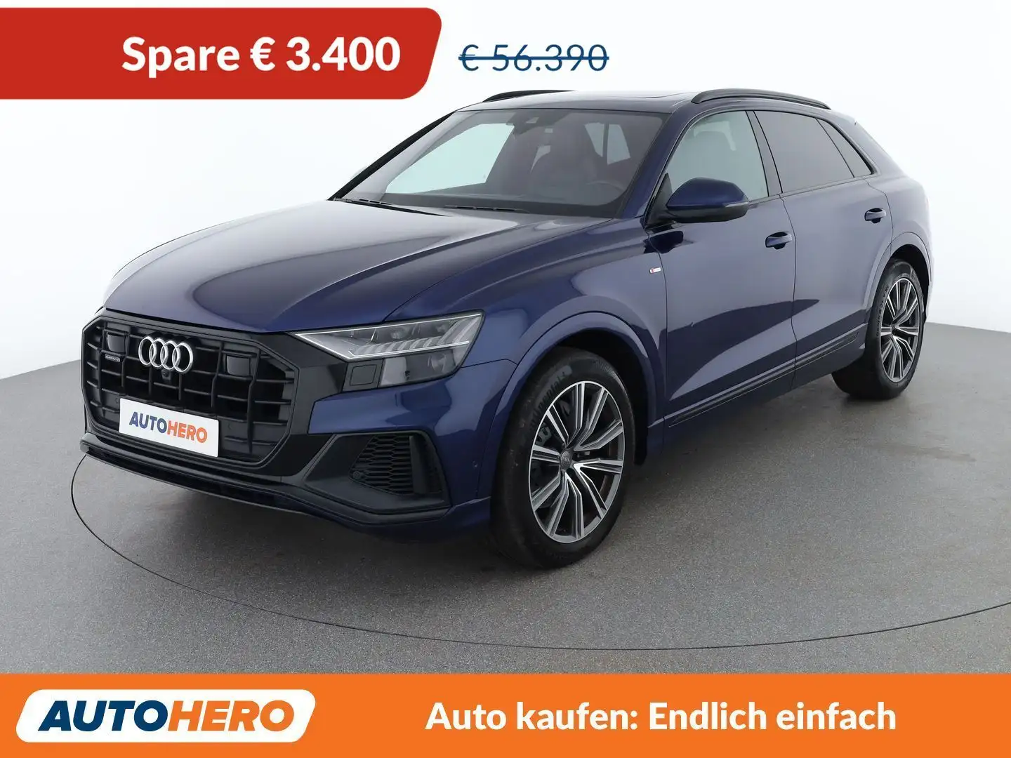 Audi Q8 50 TDI Mild-Hybrid quattro S Line Blau - 1