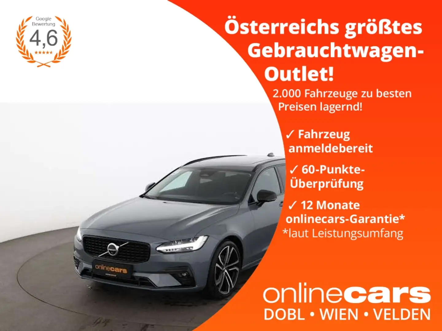 Volvo V90 B4 Ultimate Dark Aut LED STANDHZG SKY 360-CAM Grau - 1