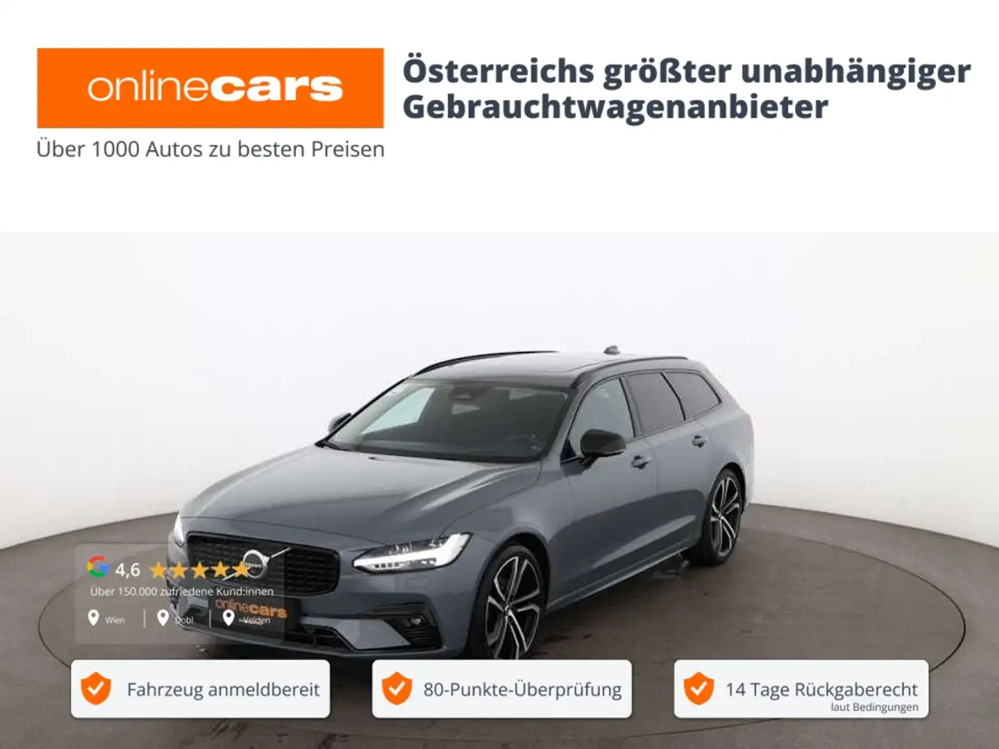 Volvo V90 B4 Ultimate Dark Aut LED STANDHZG SKY 360-CAM Grau - 1
