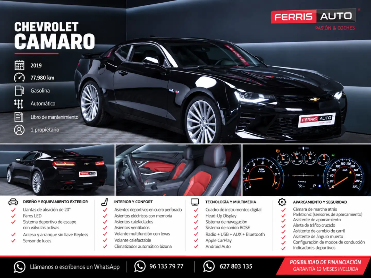 Chevrolet Camaro Coupé 6.2 V8 SS Negro - 2