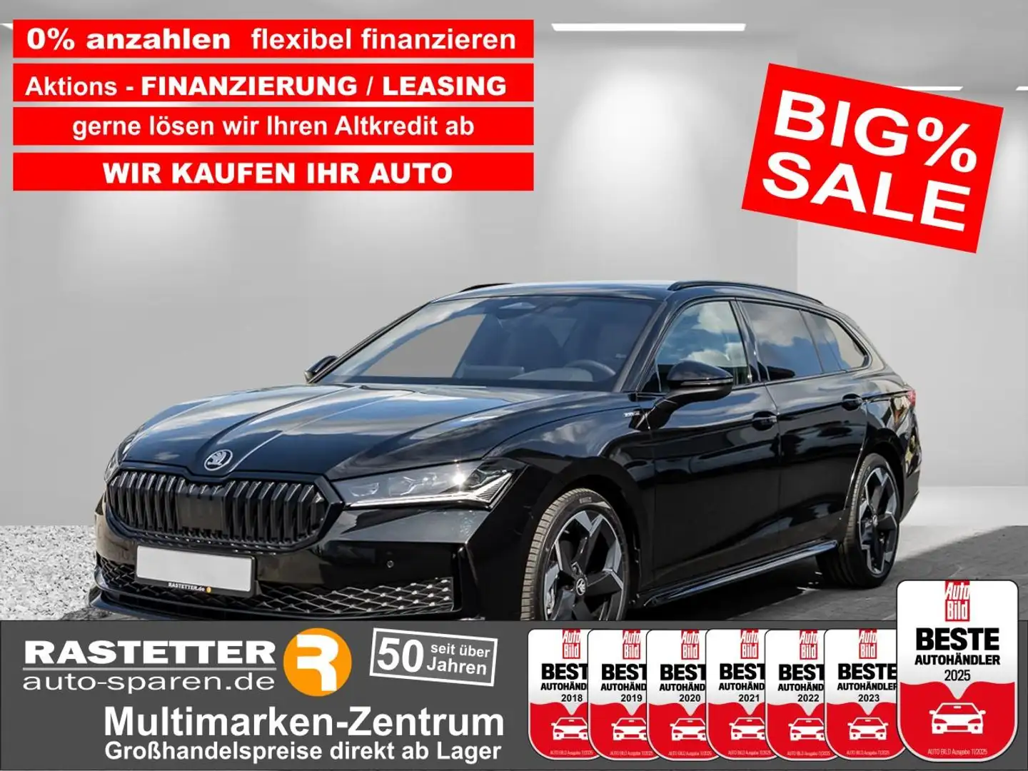 Skoda Superb Combi DSG Sportline AHK+Matrix+ACC+Navi+Akustik+Ka Zwart - 1
