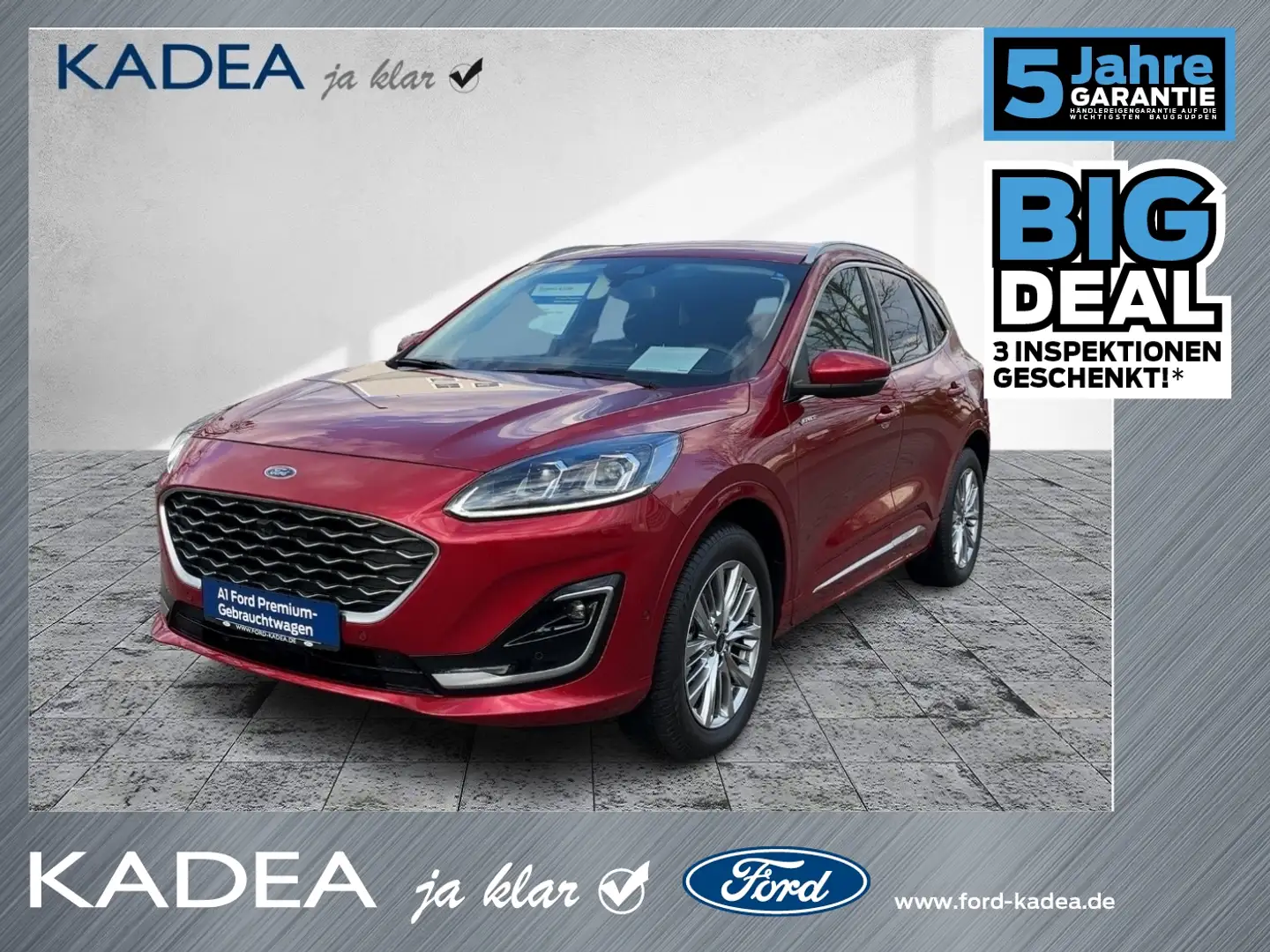 Ford Kuga 2.5 Hybrid FHEV Vignale AWD*5 Jahre Garantie Rot - 1