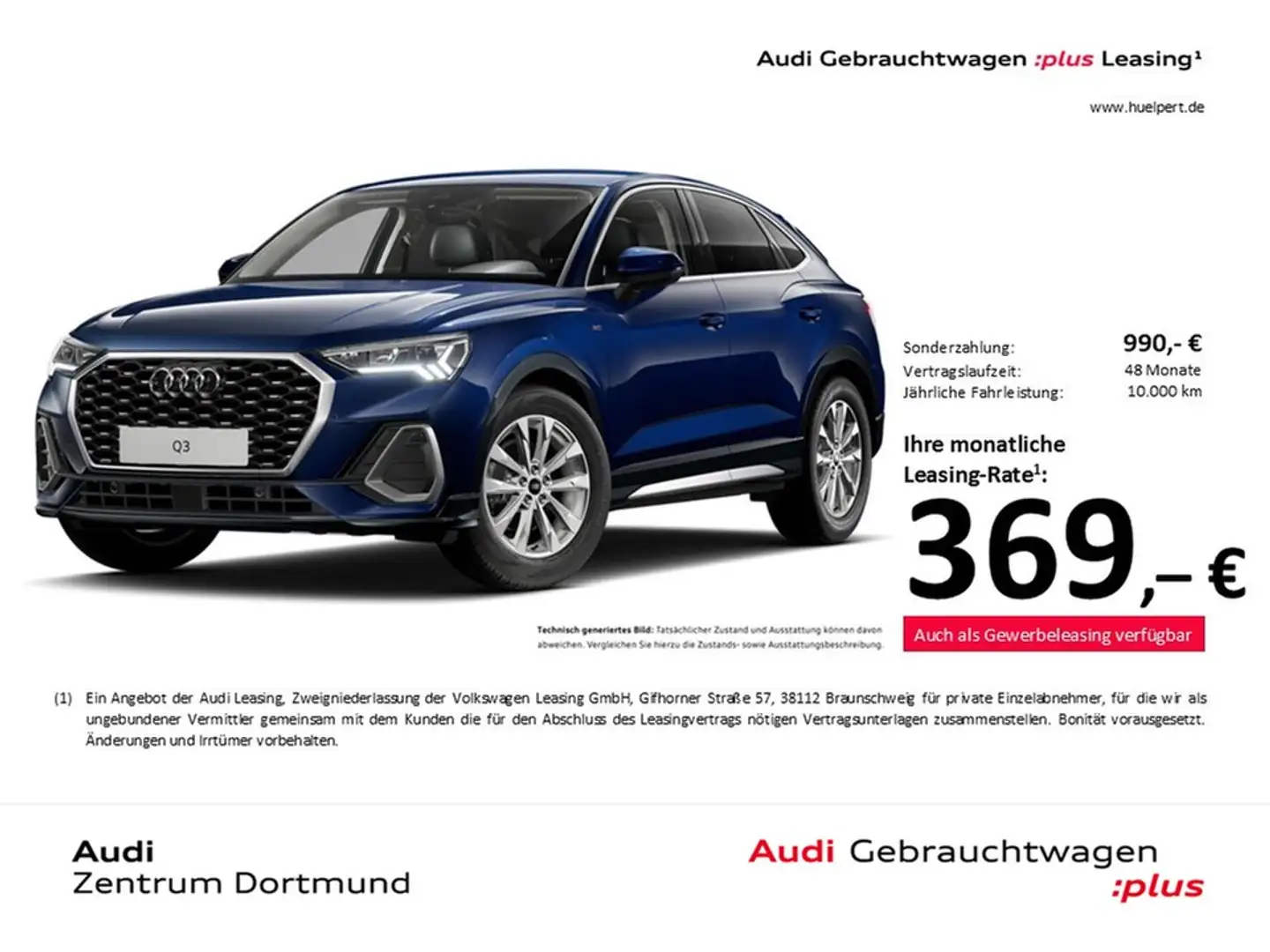 Audi Q3 Sportback 35 S LINE AHK CAM ACC LM18 E-KLAPPE Blau - 1
