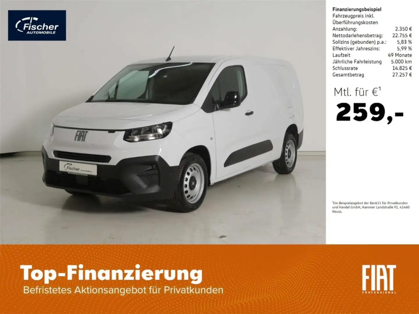Fiat Doblo Cargo 1.5 BlueHDi L2H1 Kastenwagen Weiß - 1