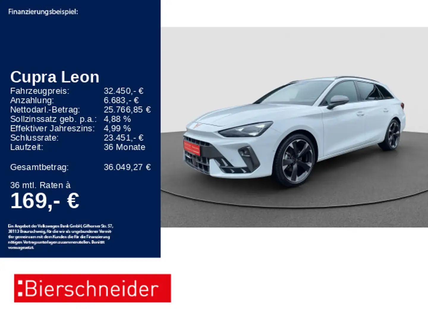 CUPRA Leon SP 1.5 eTSI DSG CAM KEYLESS ACC FLA Weiß - 1