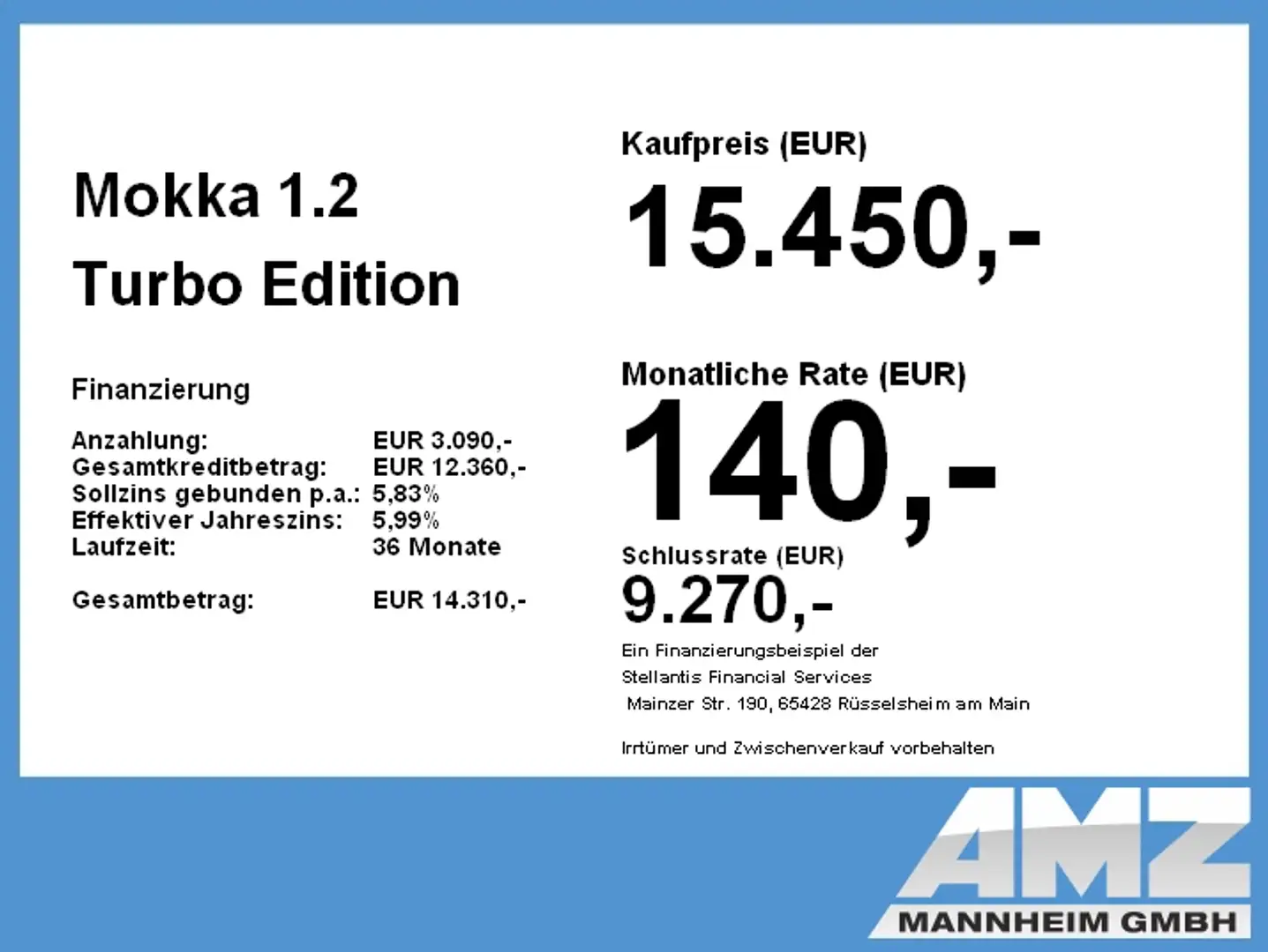 Opel Mokka 1.2 Turbo Edition LED+Sitzheizung+LM-Felgen Blau - 2