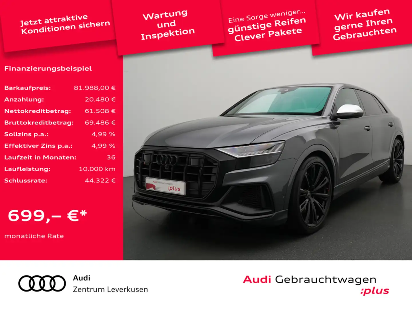 Audi SQ8 VIRT KAM 360° MEMORY SHZ CARPLAY ACC LUFT Schwarz - 1