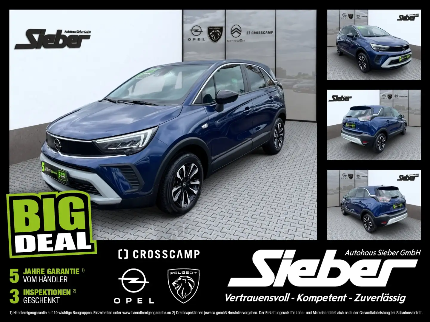 Opel Crossland 1.2 Turbo Elegance KAMERA*SITZHZG*TEMPO Bleu - 1