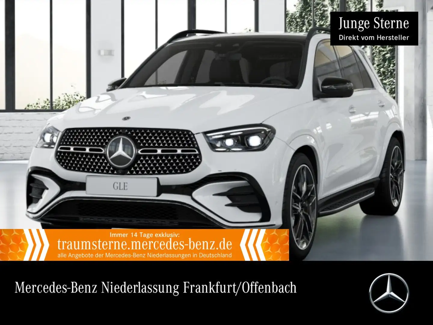 Mercedes-Benz GLE 350 de 4M AMG+NIGHT+PANO+360+AHK+MULTIBEAM+HUD Weiß - 1