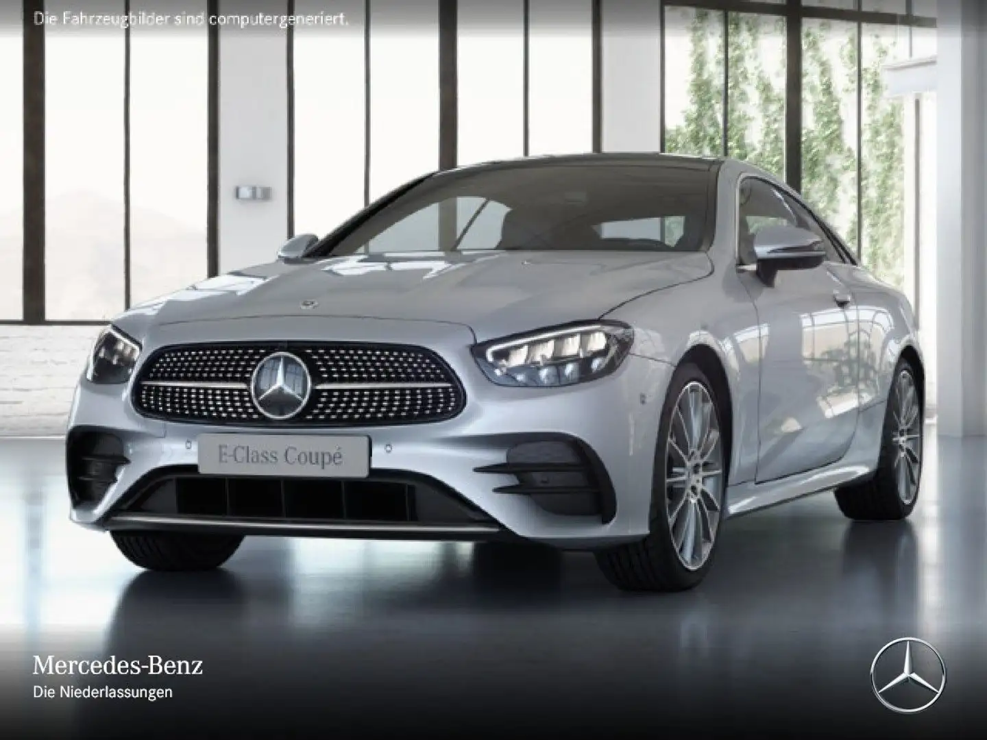 Mercedes-Benz E 400 d Coupé 4M AMG+PANO+360+LED+FAHRASS+9G Silber - 2