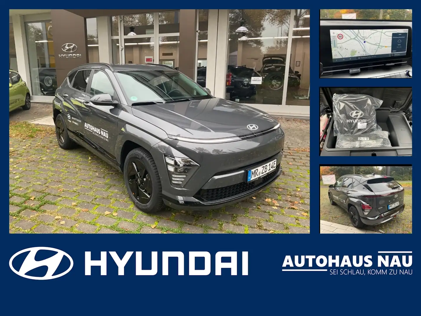 Hyundai KONA Elektro 65kWh Trend LED, Navi, SHZ, Klima Grau - 1