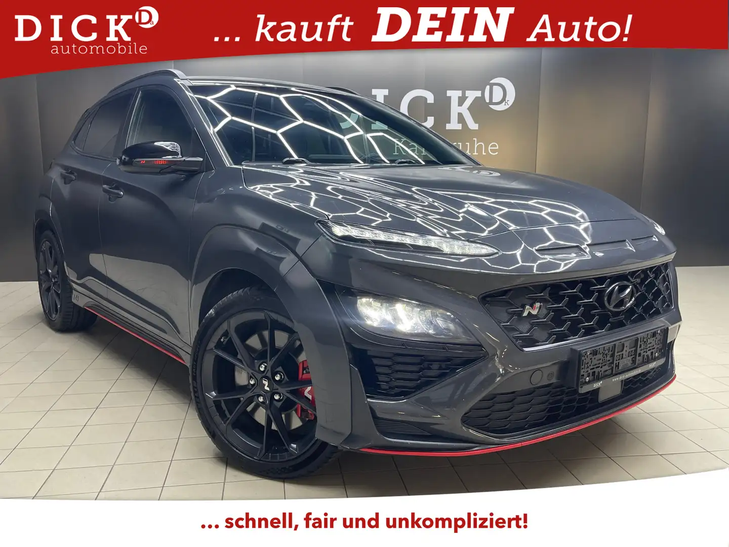 Hyundai KONA N Perform ALCANT+NAVI+LED+SHZ+HEAD+KAM+ACC+ Grau - 1