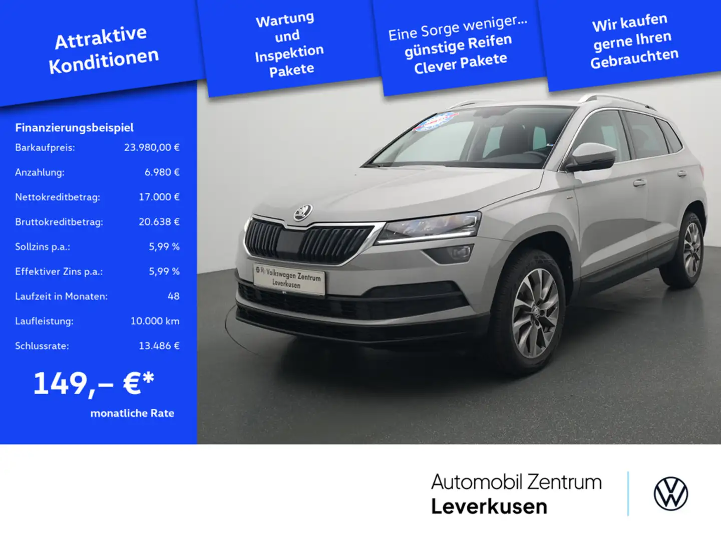 Skoda Karoq Clever DSG NAVI SHZ LED KESSY APP SHZ Gris - 1