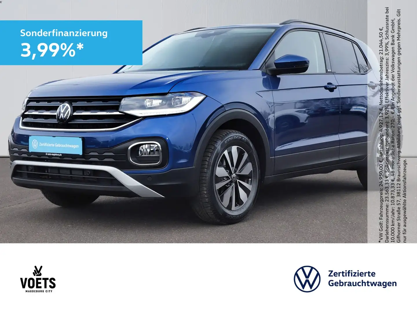 Volkswagen T-Cross 1.0 TSI Move DSG+NAVI+ACC+LED Blue - 1
