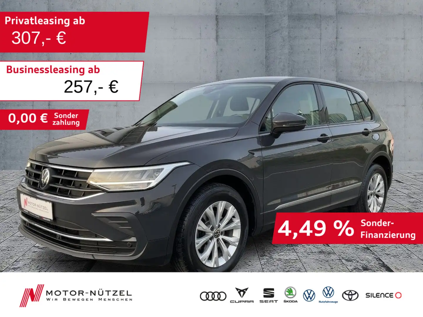 Volkswagen Tiguan 2.0 TDI LED+NAVI+BT+DAB+SHZ+PDC+KLIMA+AHK Grau - 1
