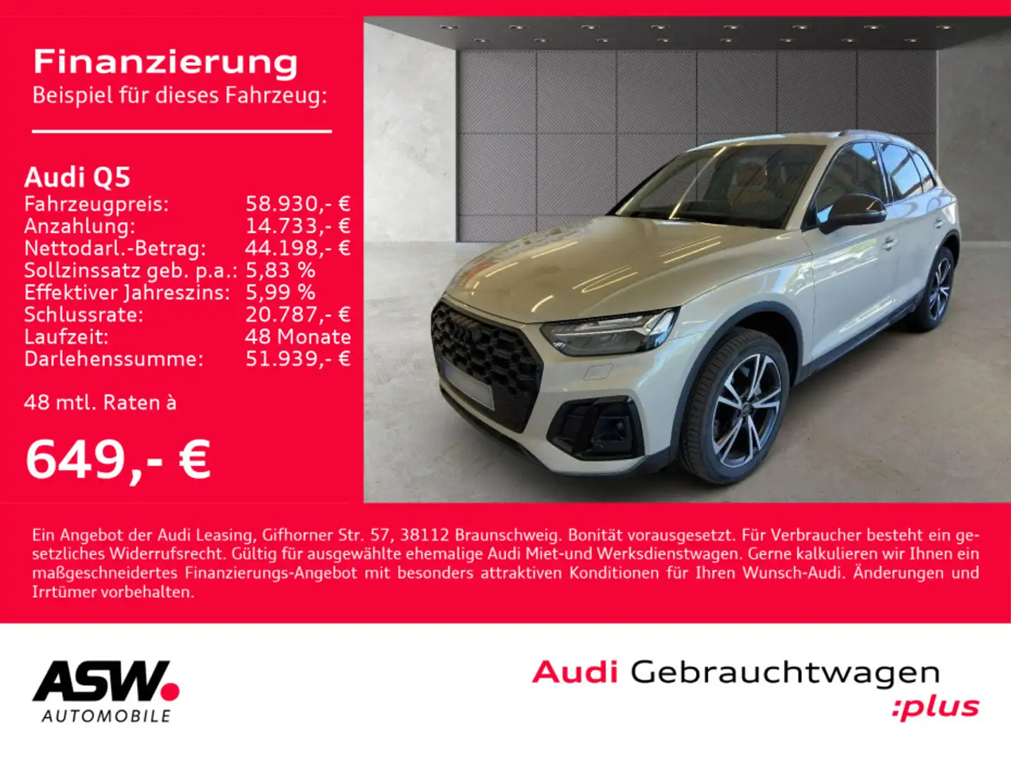 Audi Q5 S line 40TFSI quattro Stron LED LEDER RFK AHK Bej - 1