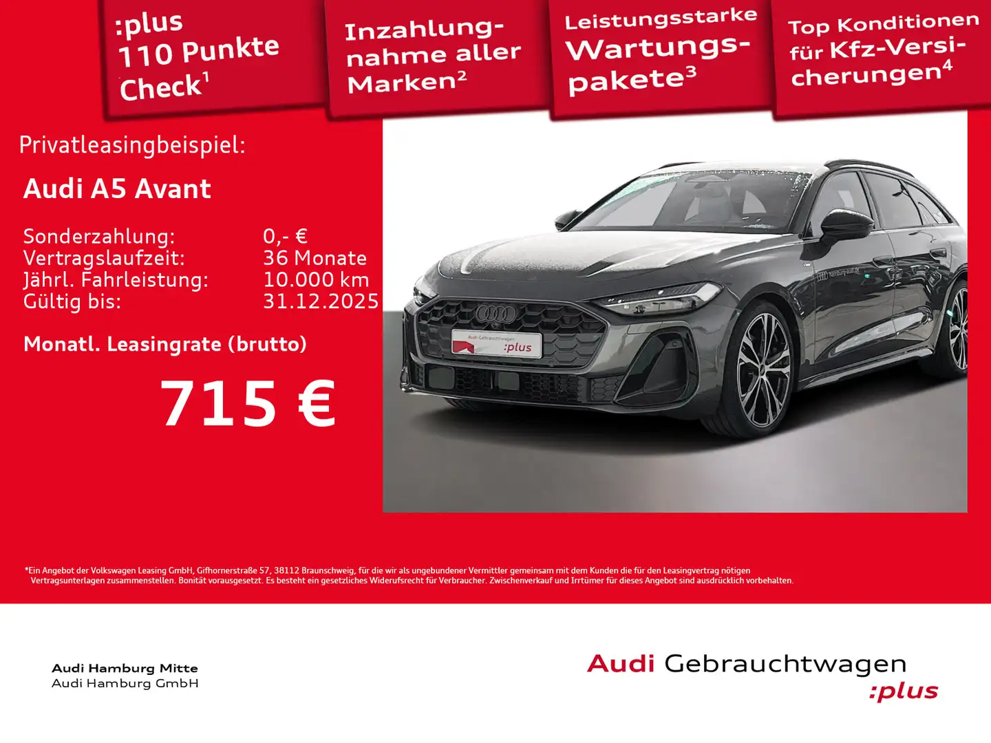 Audi A5 TDI quattro S tronic 150 kW S line AHK Grau - 1