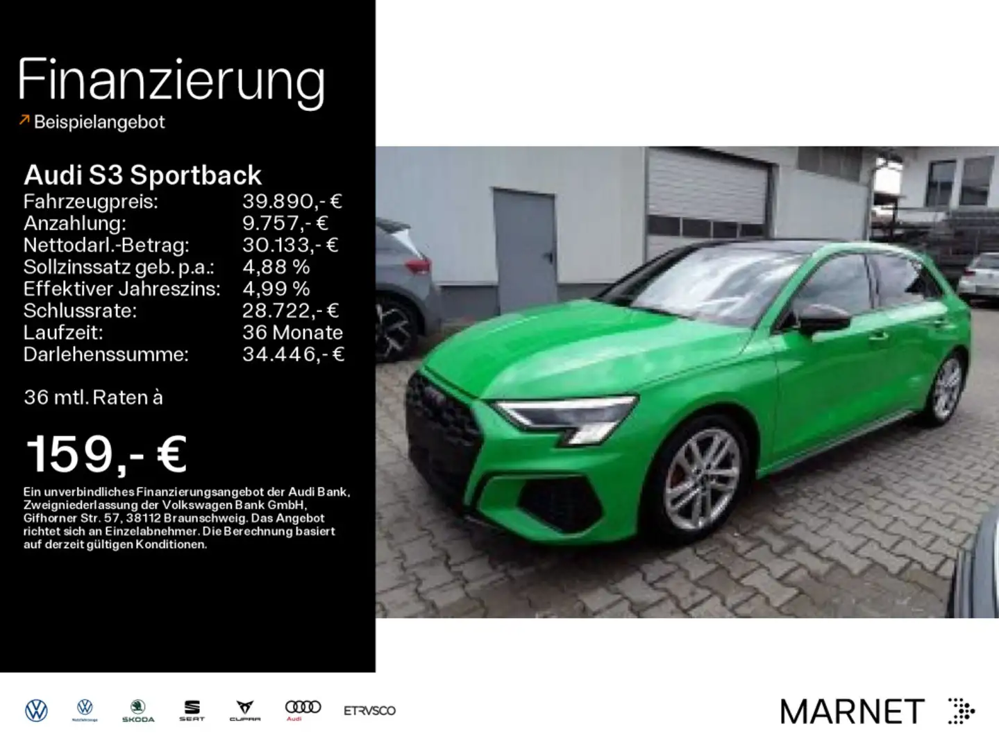 Audi S3 TFSI quattro*Navi*LED*B&O*PDC*Pano* Grün - 1