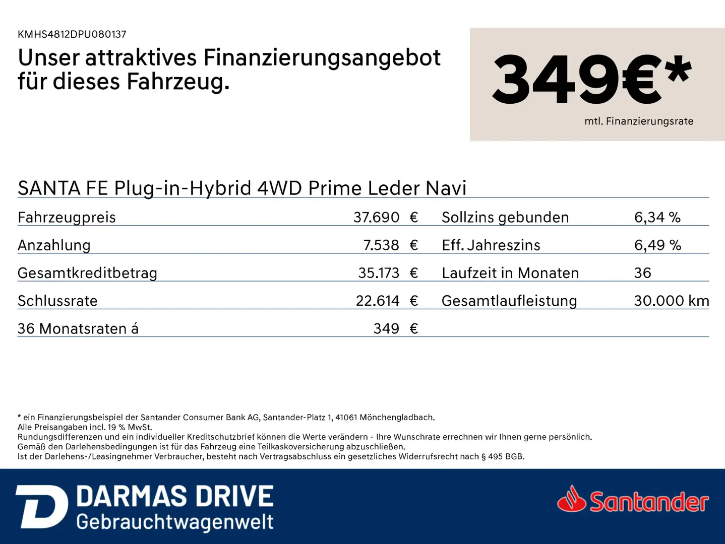 Hyundai SANTA FE SANTA FE Plug-in-Hybrid 4WD Prime Leder Navi - 2