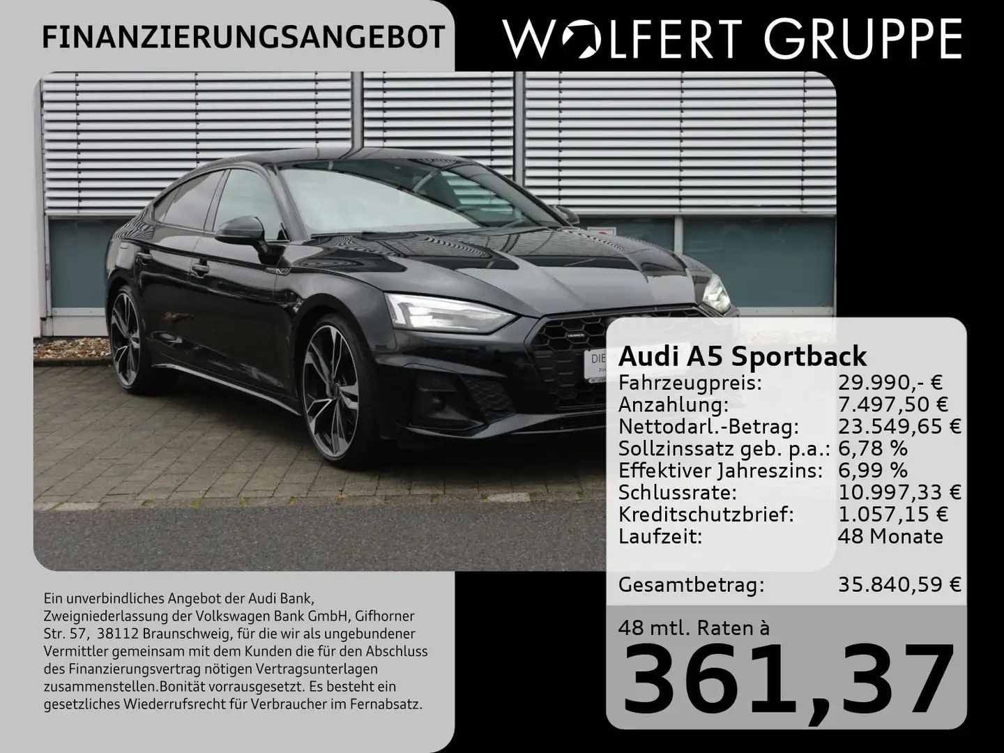 Audi A5 40 TDI quattro S line CARPLAY*RFK*A Zwart - 1