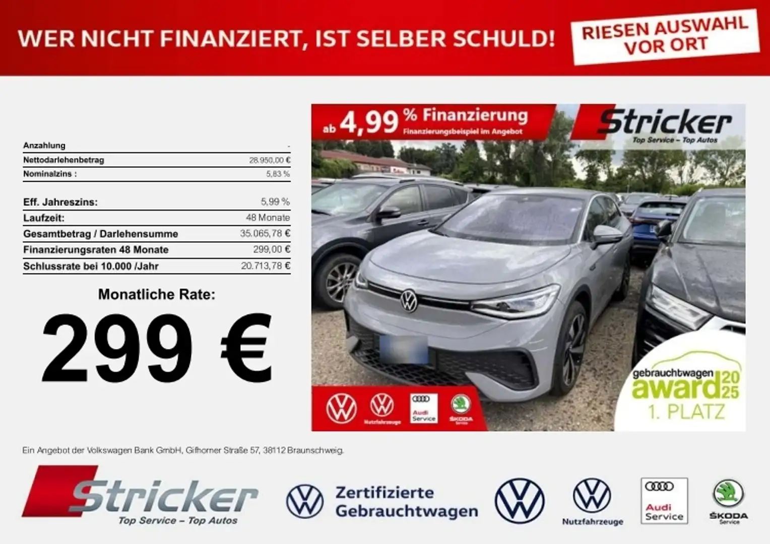 Volkswagen ID.5 Pro Performance 150/77 299,-ohne Anzahlung IQ.Lig Silber - 1