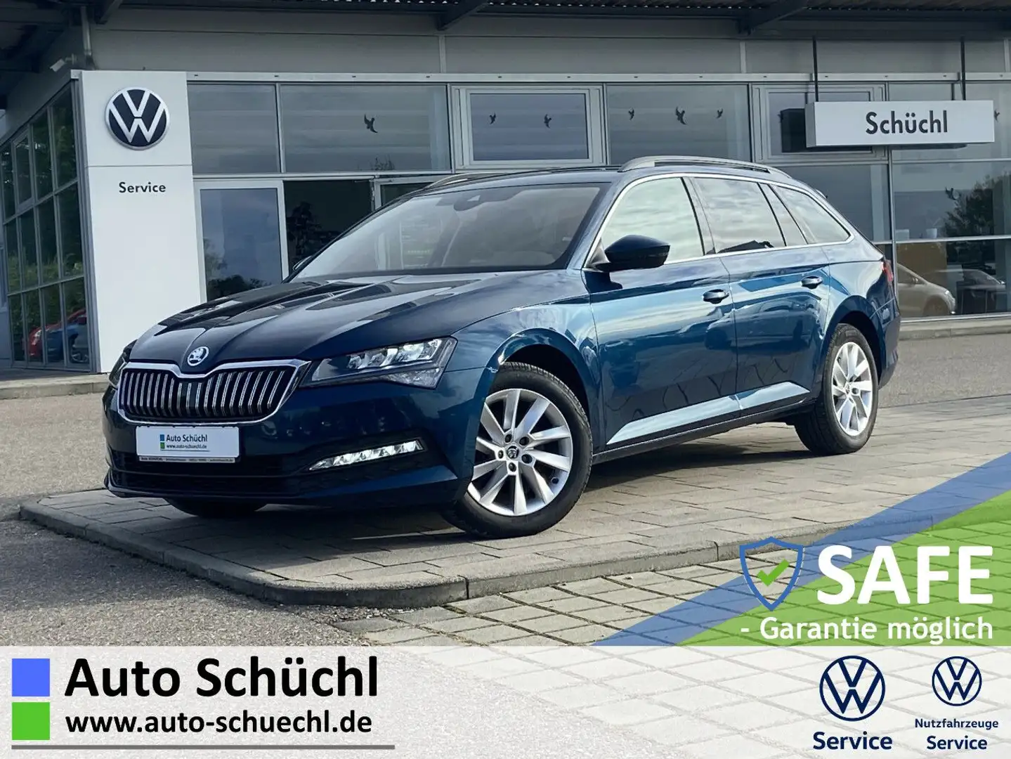 Skoda Superb Combi 2.0 TDI DSG 4x4 AHK+NAVI+LED+SMART- Blau - 1