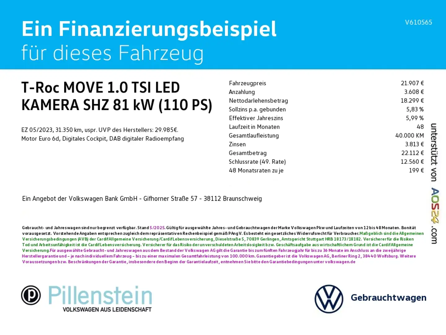 Volkswagen T-Roc MOVE 1.0 TSI LED KAMERA SHZ NAVI 17" Schwarz - 2