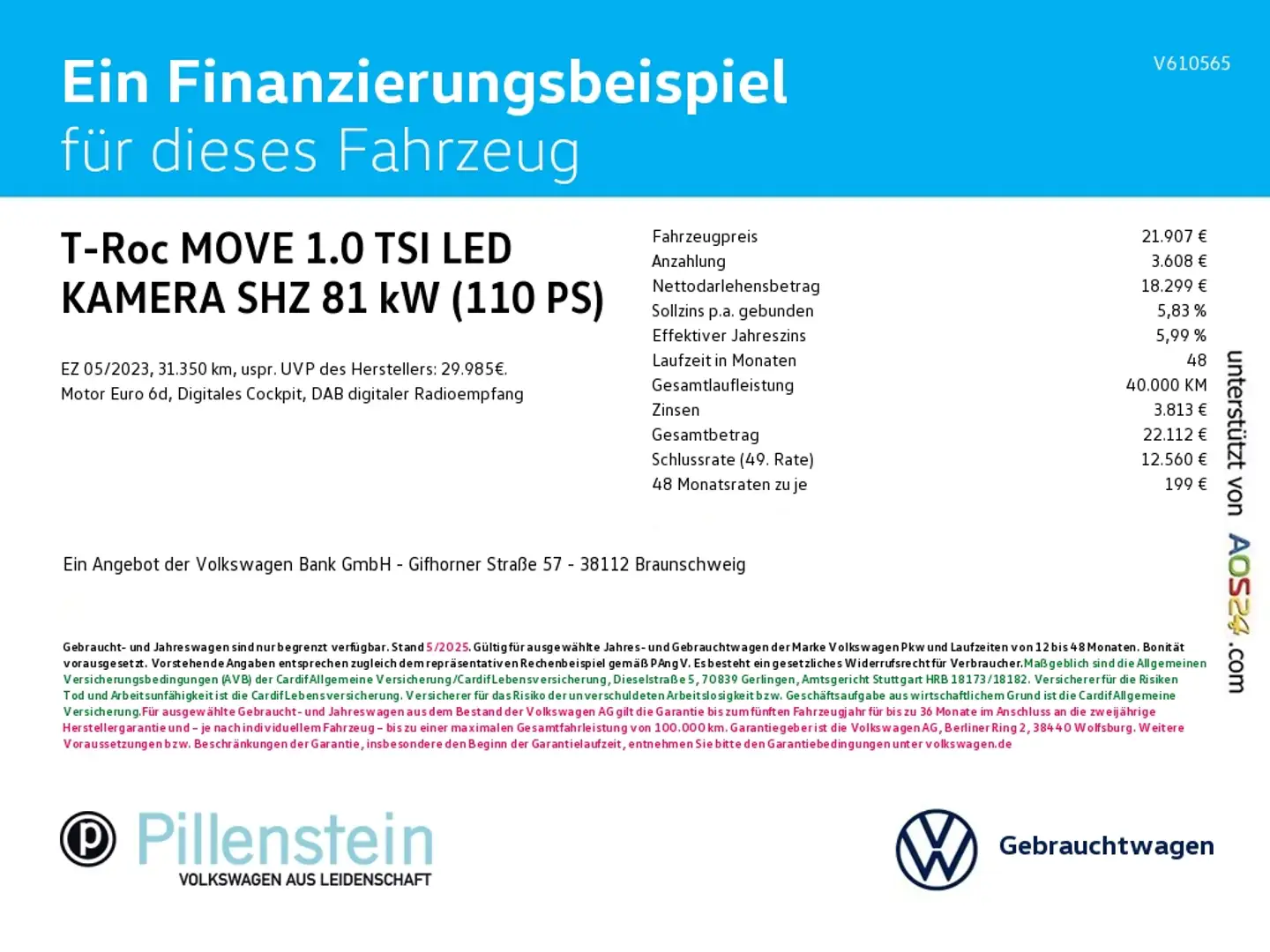 Volkswagen T-Roc MOVE 1.0 TSI LED KAMERA SHZ NAVI 17" Schwarz - 2