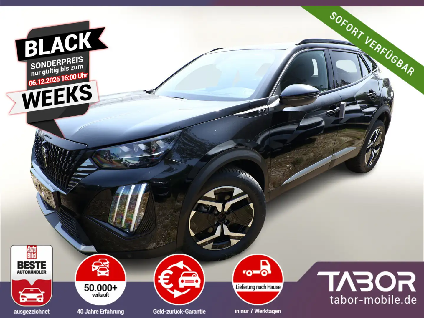 Peugeot 2008 MHEV GT ACC 360° Pano Massage SHZ UVP-35%* Noir - 1