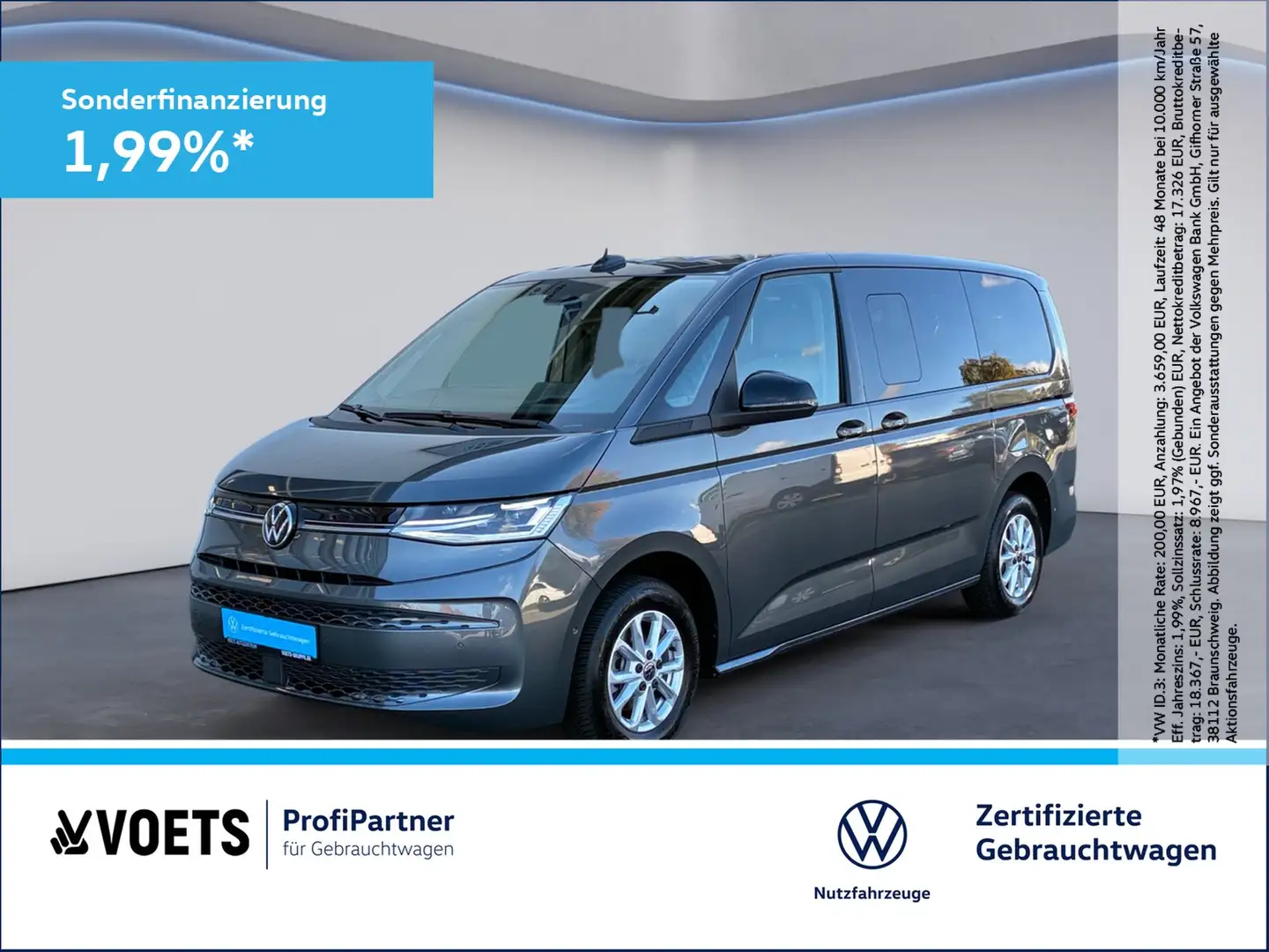 Volkswagen T7 Multivan Life LÜ 2.0 TDI DSG AHK+HuD+MATRIX-LED Grau - 1