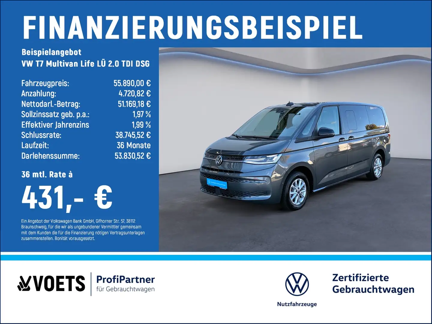 Volkswagen T7 Multivan Life LÜ 2.0 TDI DSG AHK+HuD+MATRIX-LED Gris - 2