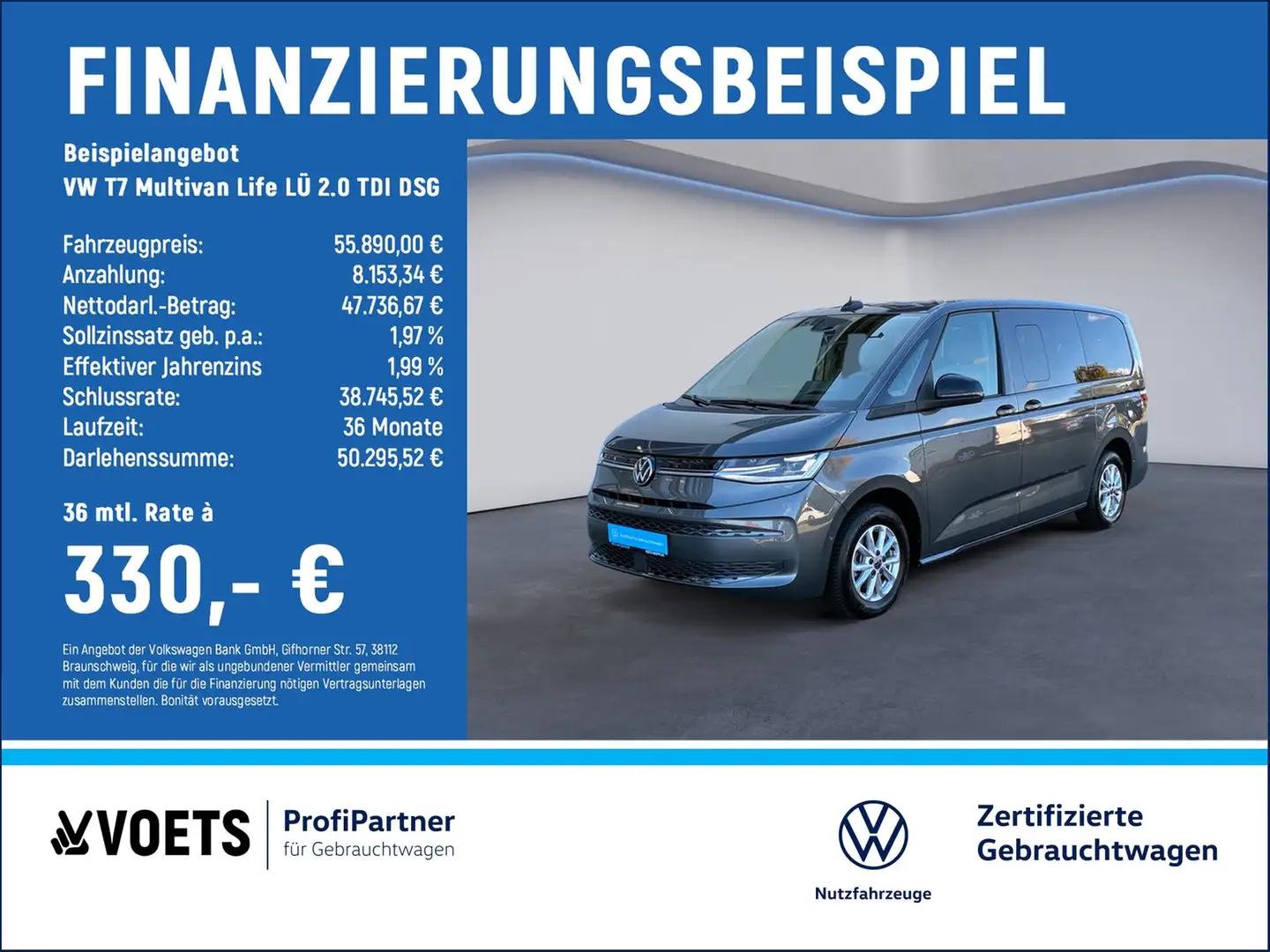 Volkswagen T7 Multivan Life LÜ 2.0 TDI DSG AHK+HuD+MATRIX-LED Grau - 2