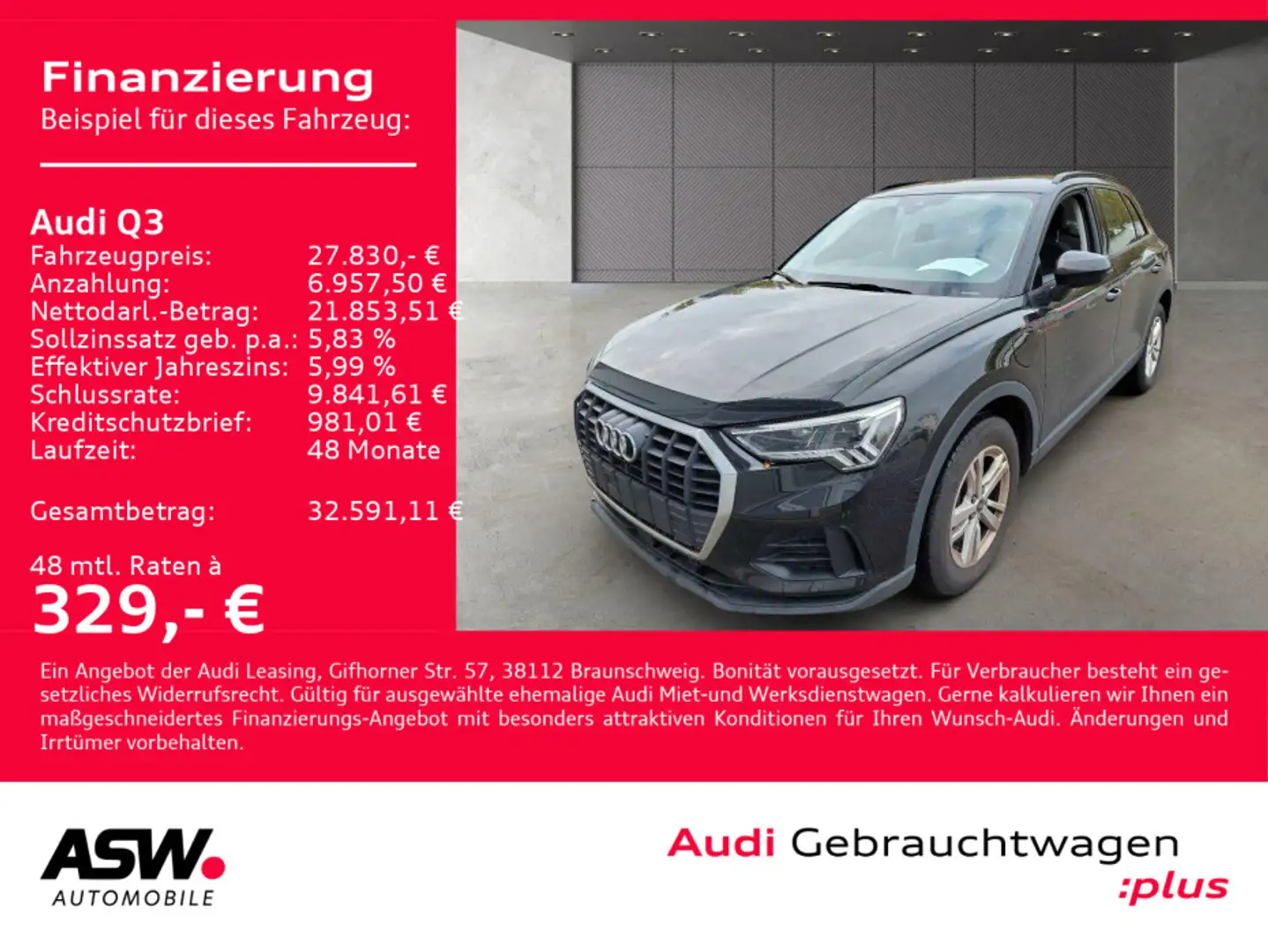 Audi Q3 45TFSI e Stronic NAVI LED GRA SHZ PDC VC Schwarz - 1