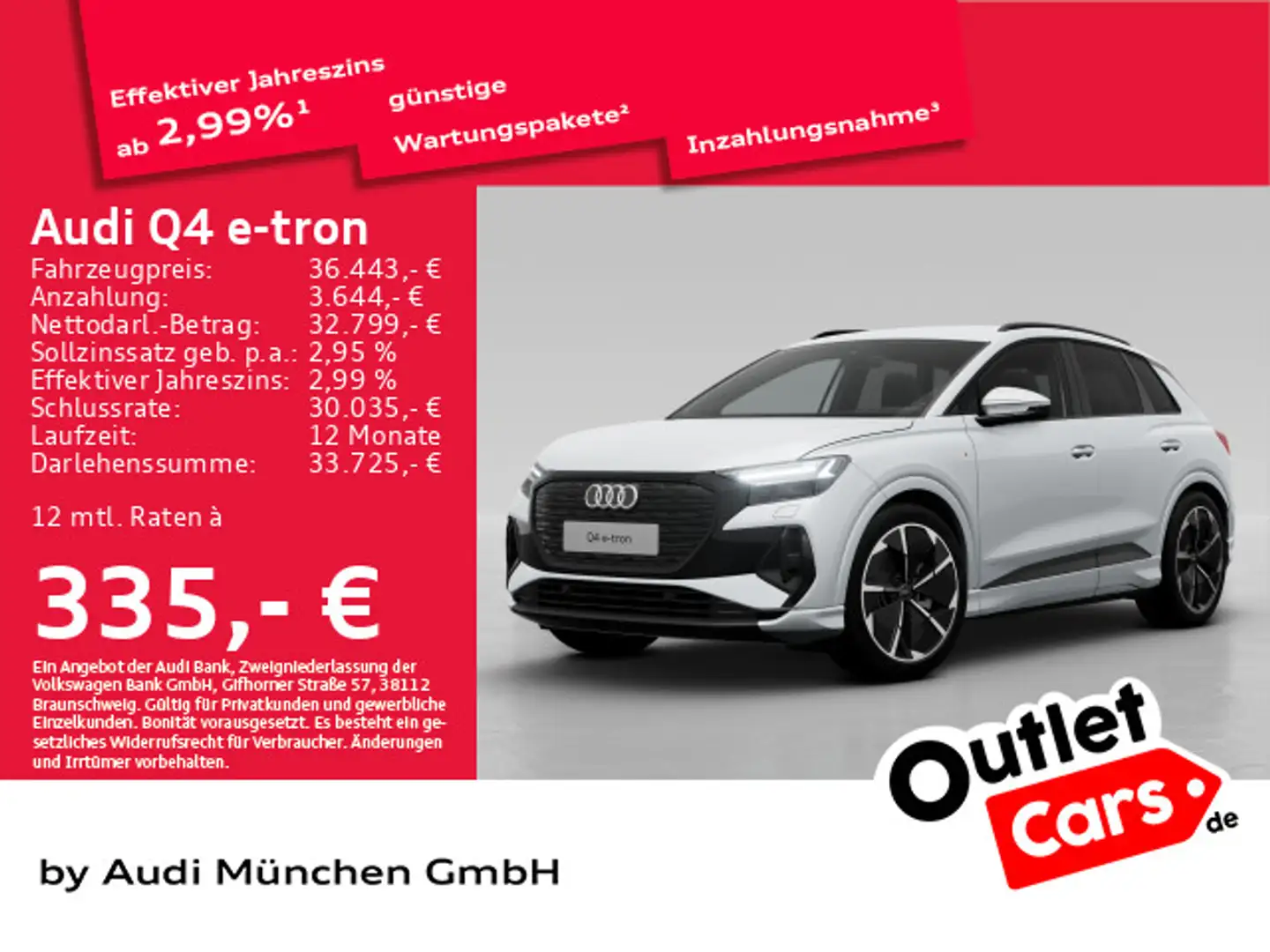 Audi Q4 e-tron 45 qu. S line Matrix/NaviPro/Kamera Weiß - 1