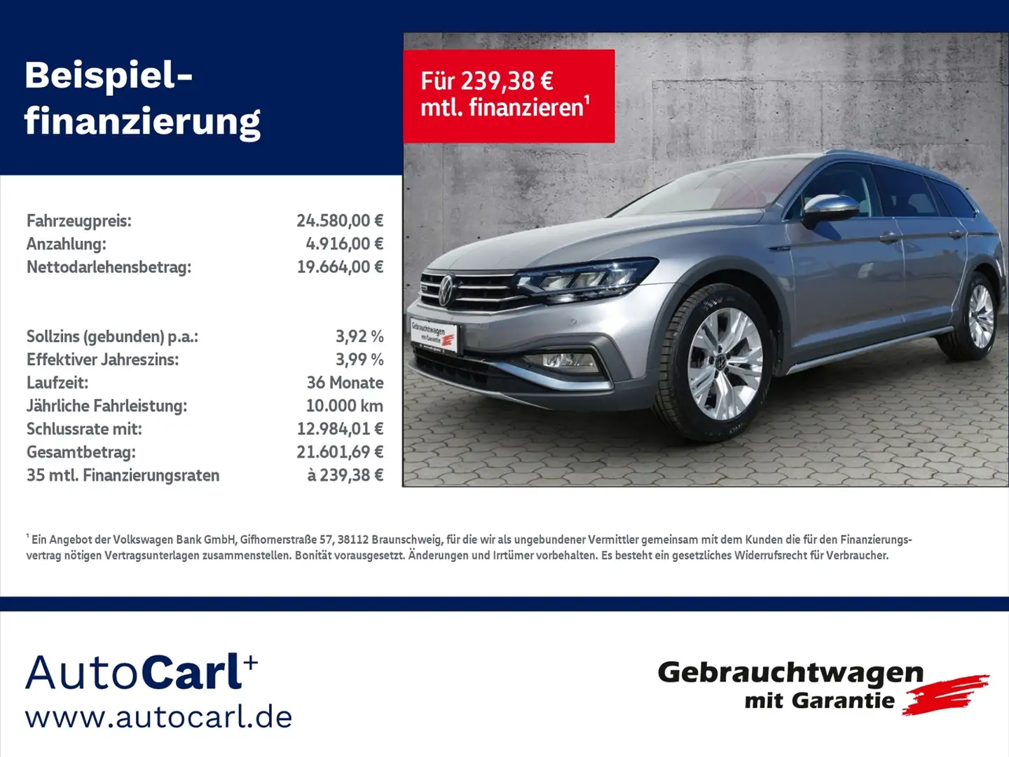 Volkswagen Passat Alltrack 2.0 TDI DSG 4M Pano/AHK/LED/Kamera/Navi KLIMA LED Argent - 1