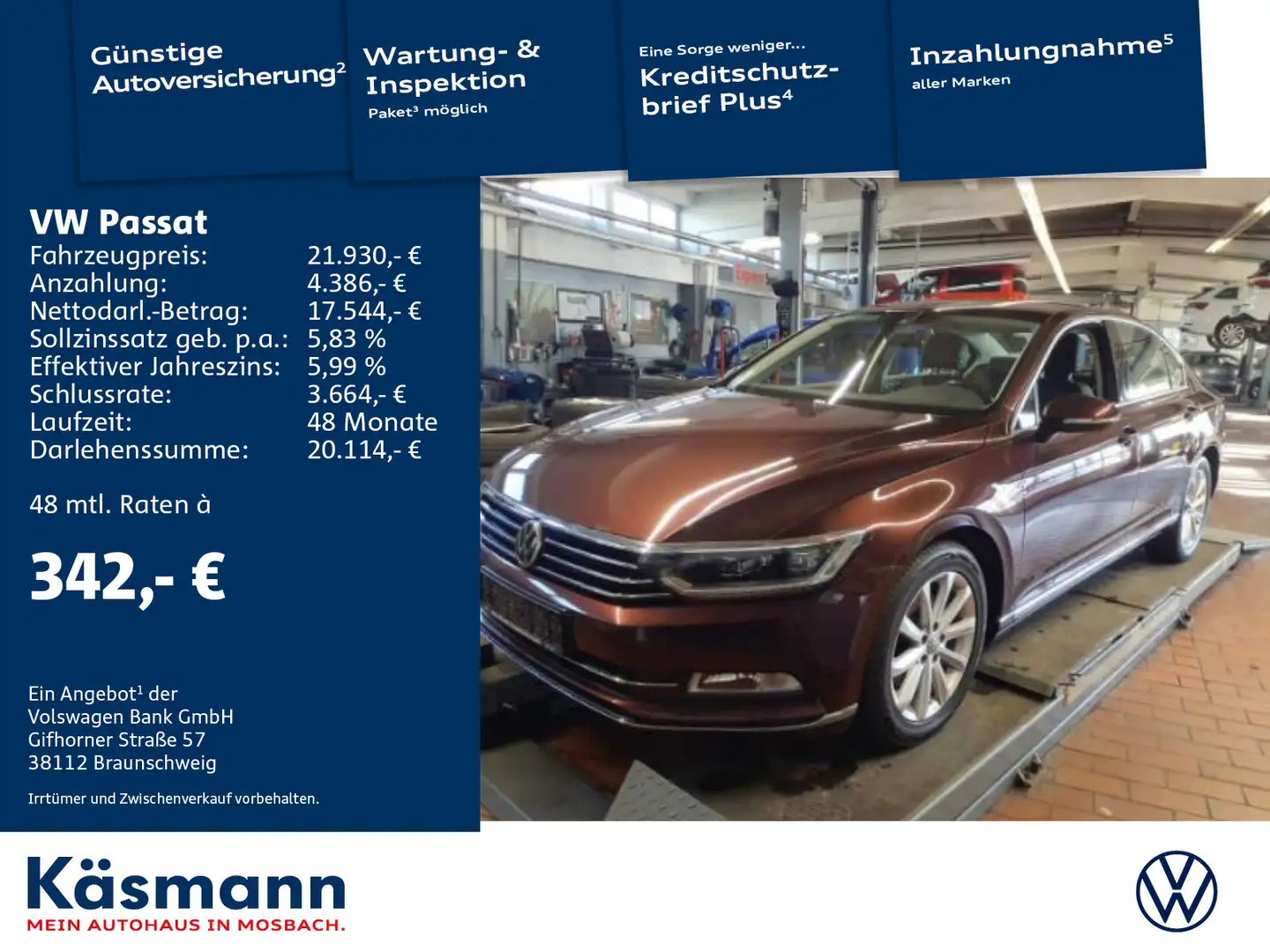 Volkswagen Passat Lim. 2.0TDI Highline LED NAV ACC KAM Rot - 1