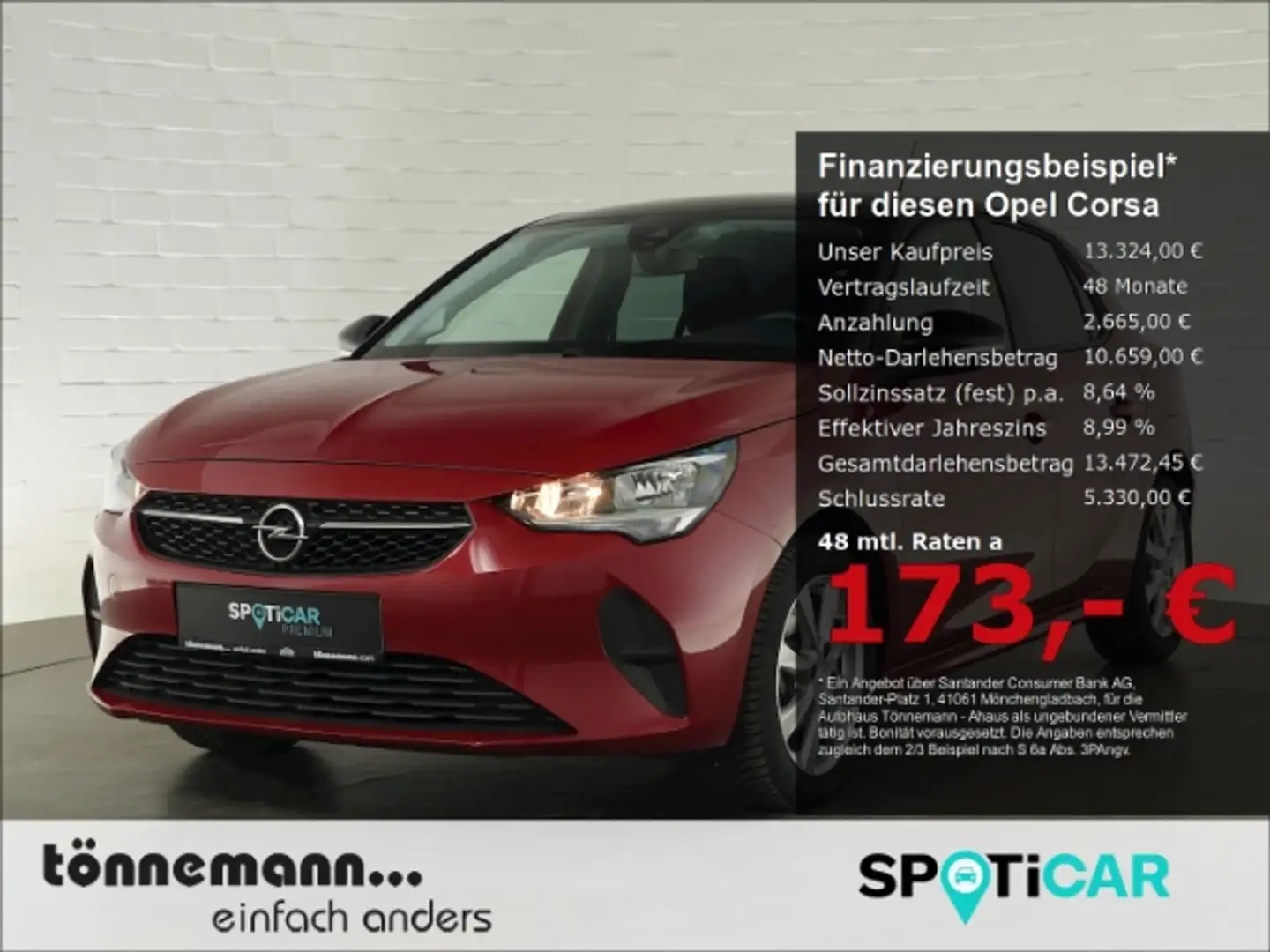 Opel Corsa F EDITION+PARKPILOT+ALUFELGEN+KLIMAANLAGE Rot - 1