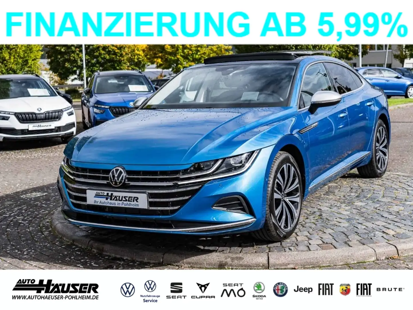 Volkswagen Arteon Elegance 2.0 TDI DSG PANO HUD VIRTUAL AHK NAVI KAM Blauw - 1