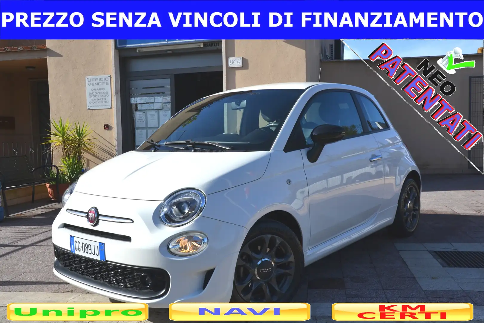 Fiat 500 1.0 HYBRID CONNECT NAVI+PELLE+LED+CERCHI+CRUISE Bianco - 2
