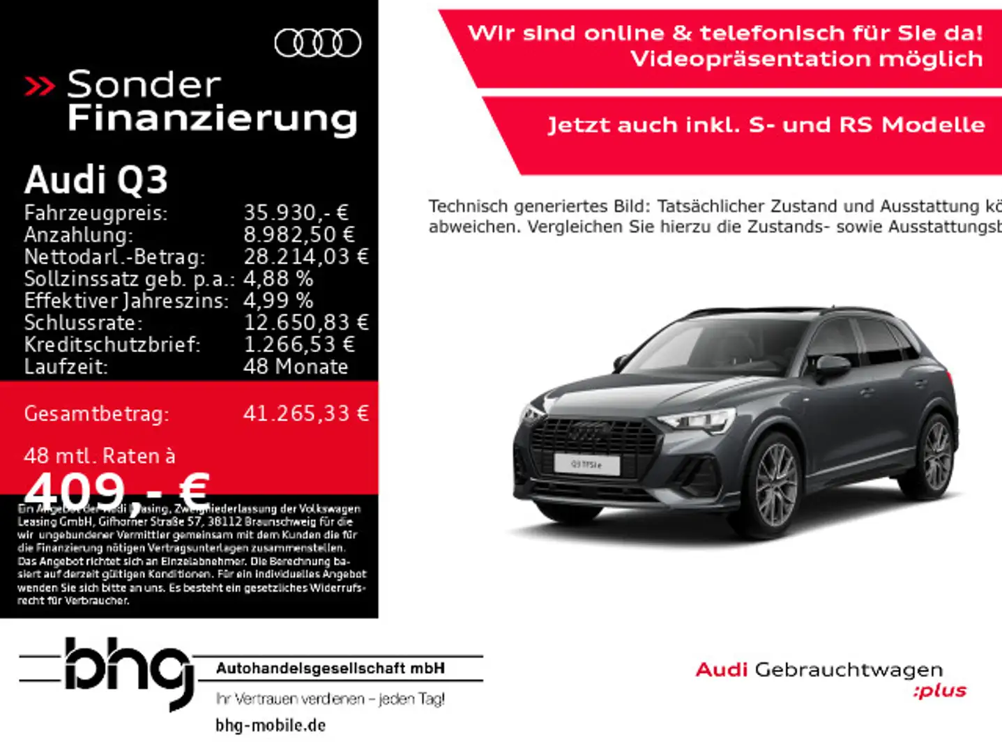 Audi Q3 45 TFSIe S tronic S line Grau - 1