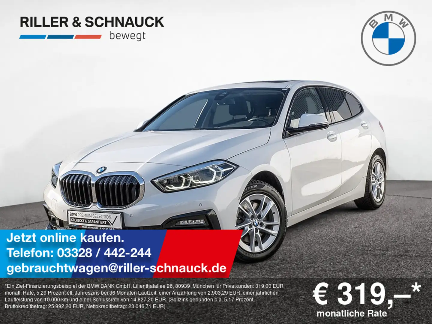 BMW 118 i Sport Line PANO+KAM+LED+NAVI+SHZG Blanc - 1