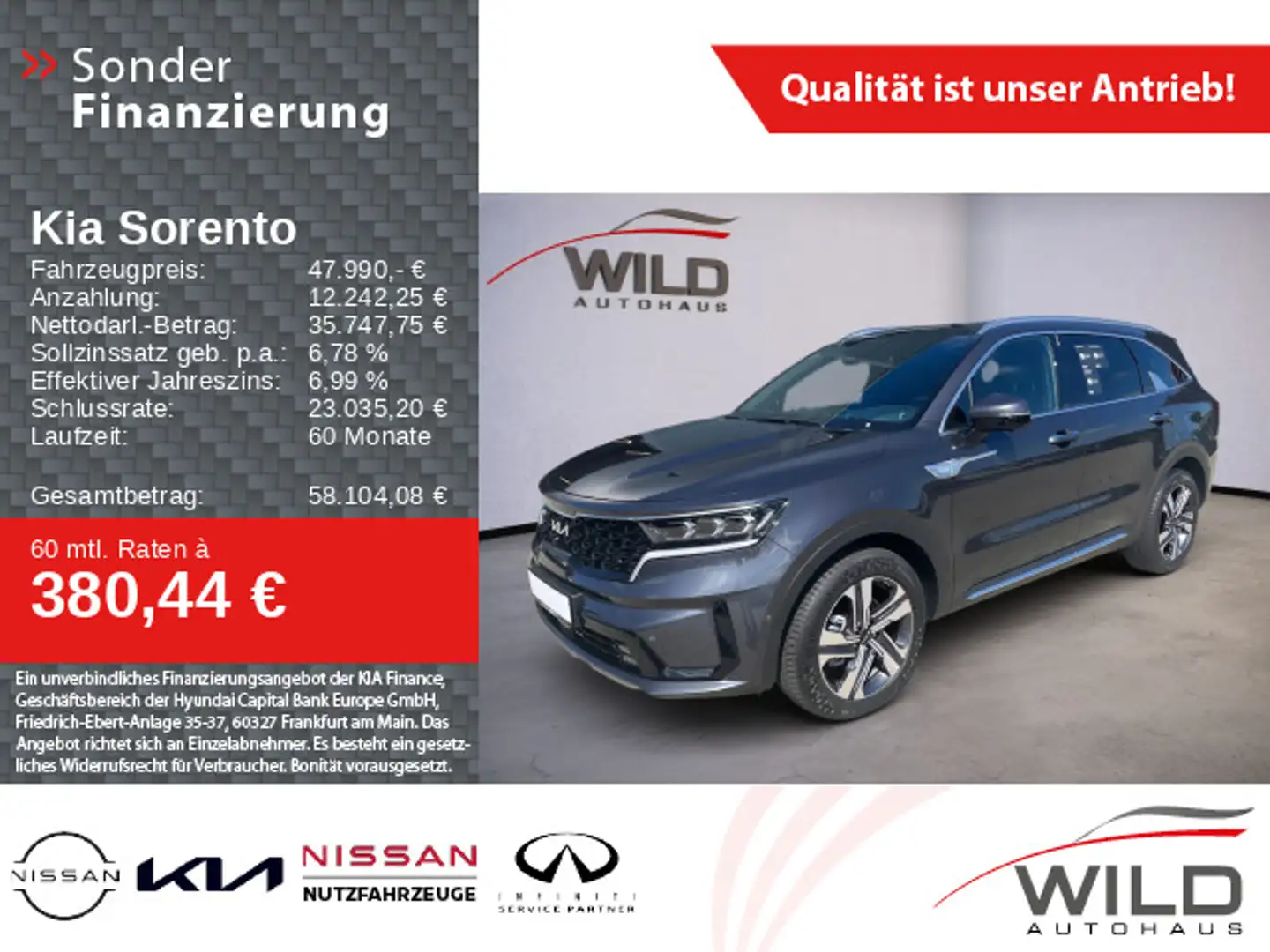 Kia Sorento 1.6 T-GDI Platinum AWD PHEV Glasdach Grau - 1