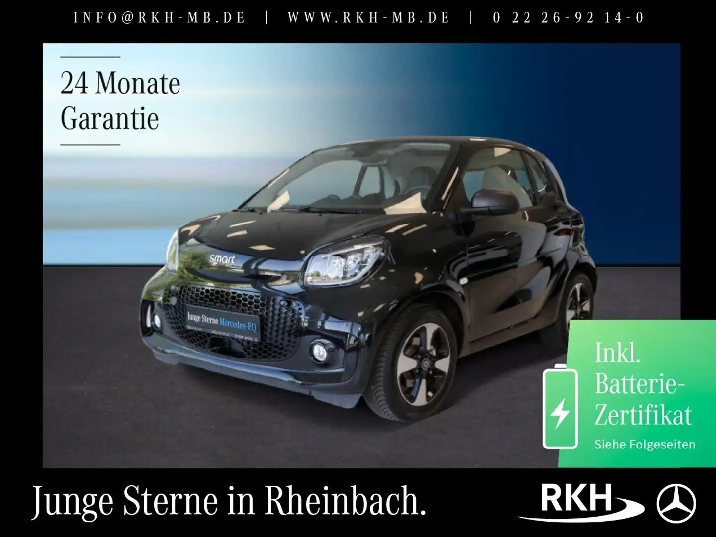 smart forTwo smart EQ fortwo 22kW-Bordl/LED/PANO/SHZ Schwarz - 1