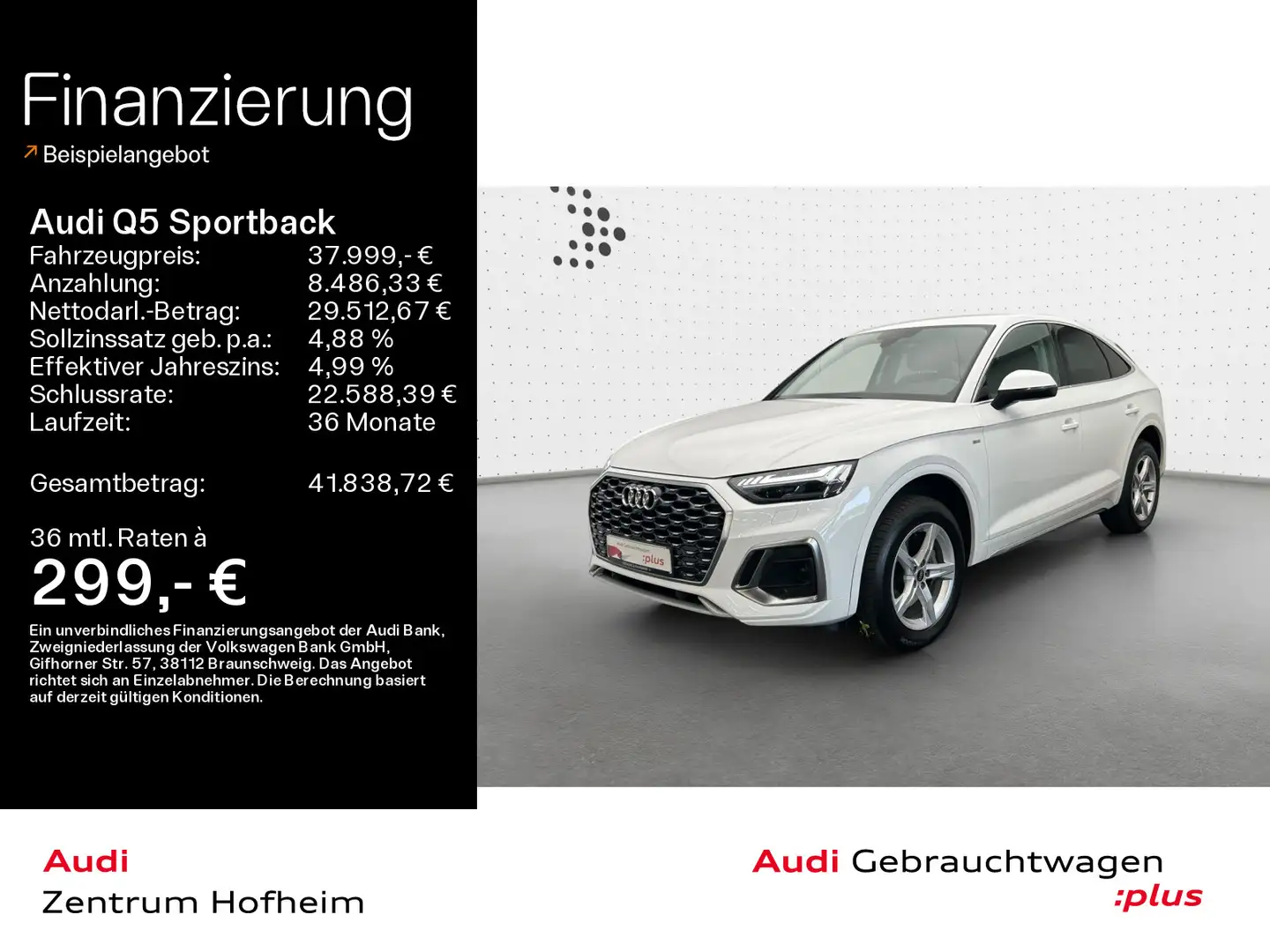 Audi Q5 40 TDI qu S line S tro*HUD*Matrix*V Wit - 1