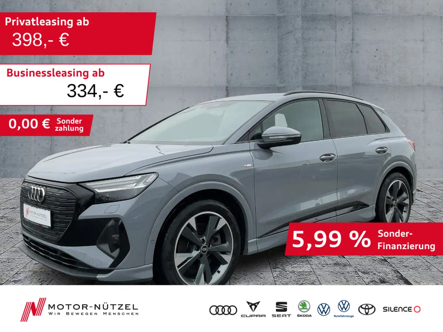 Audi Q4 e-tron 40 S-LINE MATRIX+NAVI+RFK+ACC+20"LM Grau - 1