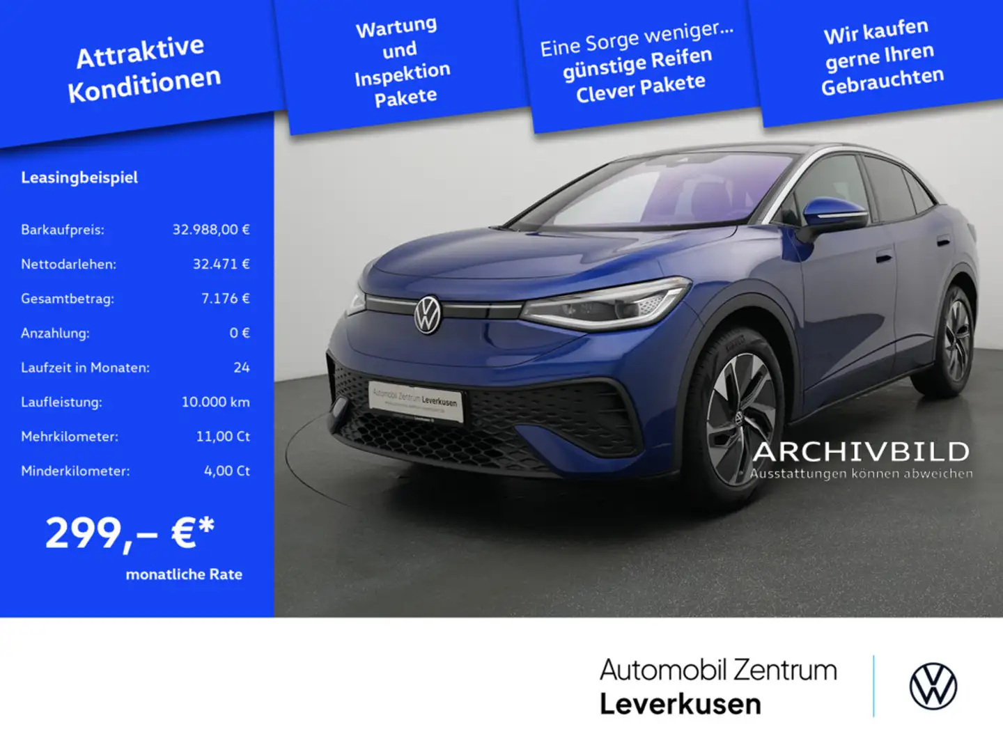 Volkswagen ID.5 Pure MATRIX ACC NAVI VIRT CARPLAY SHZ PD Blau - 1