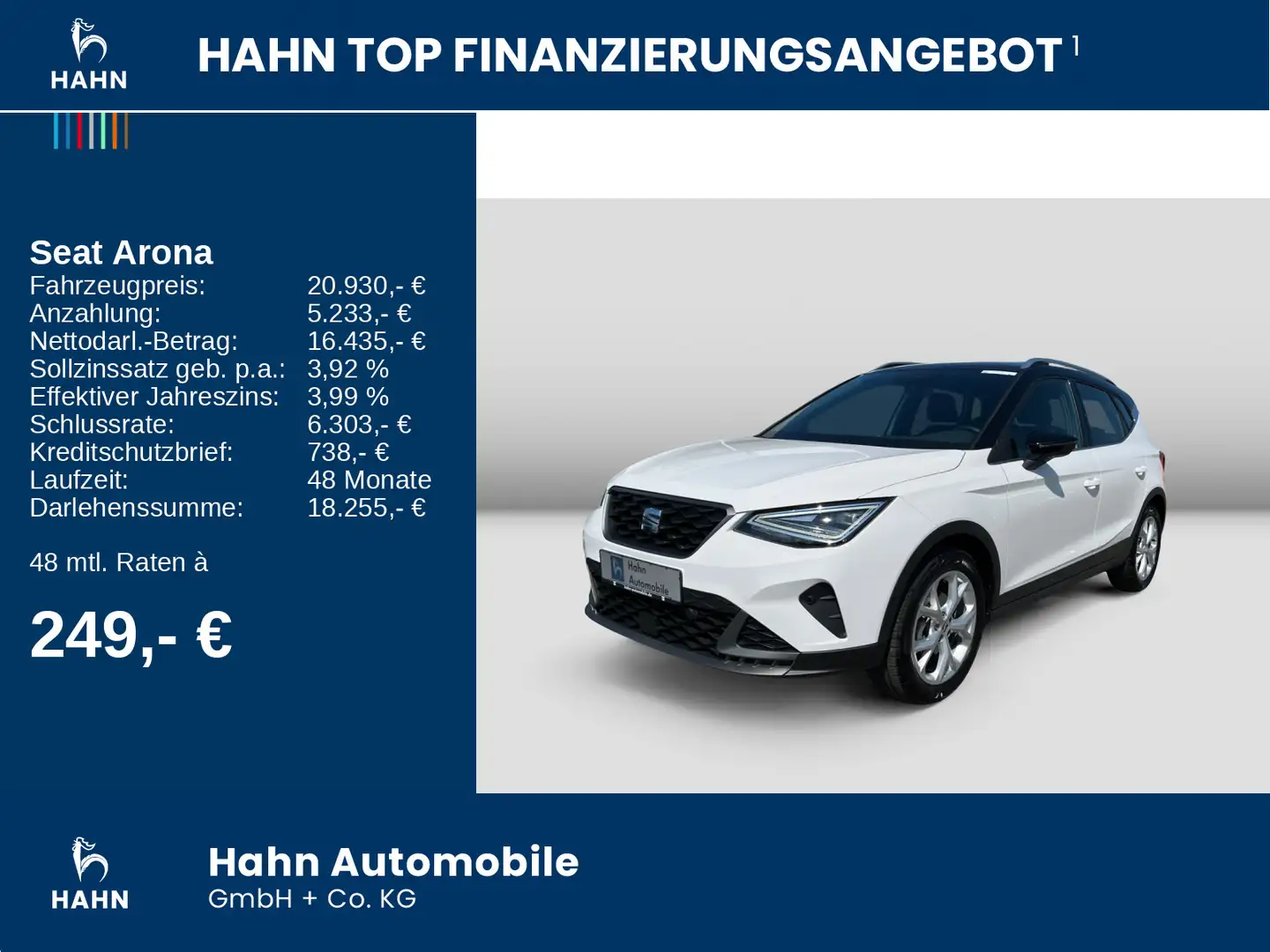 SEAT Arona 1.0TSI FR Bluetooth Cam LED Navi Sportsitz Weiß - 2